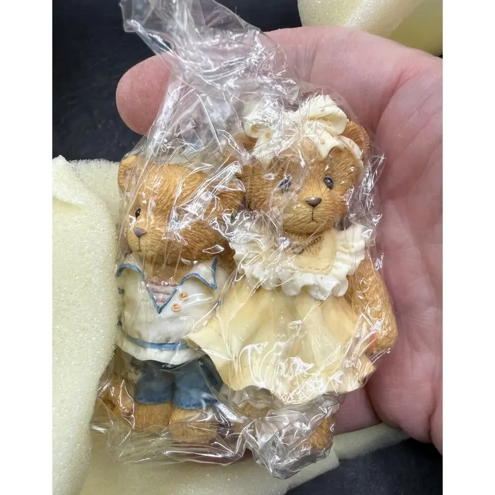Cherished Teddies Bernard & Bernice Bear Figurine Members Only 1997 Brand New! 1